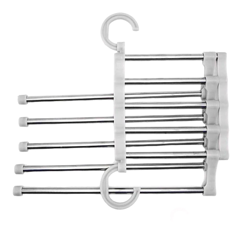 Cabide Inox Organizador para Calças com 5 Divisórias